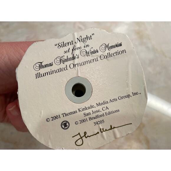 VTG Thomas Kinkade's Winter Memories Illuminated Christmas Ornaments, Set of 7 - Picture 11 of 11